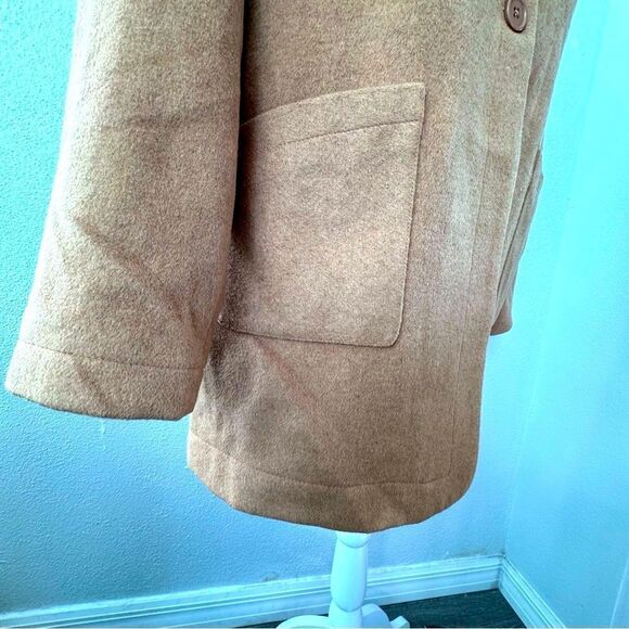 Denim &Co Tan Coat QVC Two Pockets V Neck SZ Small NWOT - Picture 9 of 14